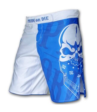 Pride or Die PRIDEorDIE MMA Fightshorts Reckless White Blue