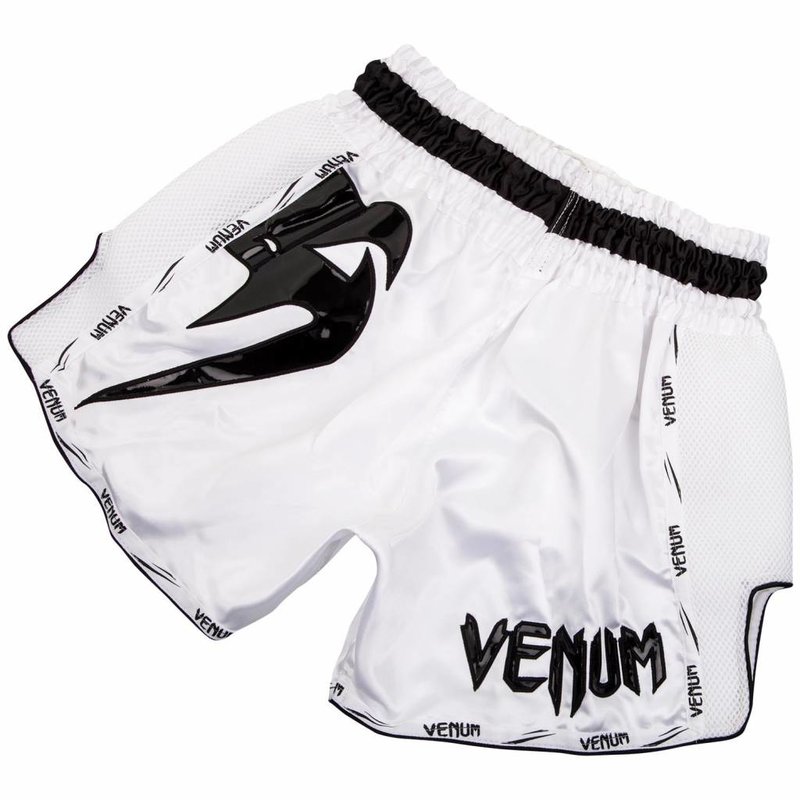 Venum Venum Kickboks Broekjes Giant Wit Zwart Thaiboks Kleding