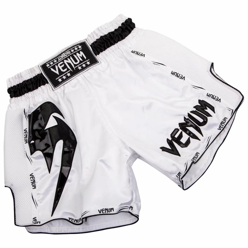 Venum Venum Kickboks Broekjes Giant Wit Zwart Thaiboks Kleding