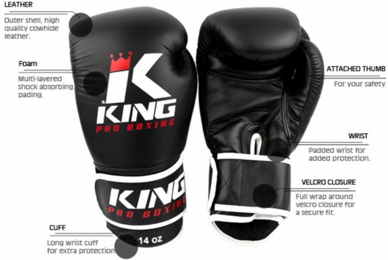 King Pro Boxing King Pro Boxing Boxhandschuhe Schwarz Boxing Gloves KPB/BG 3