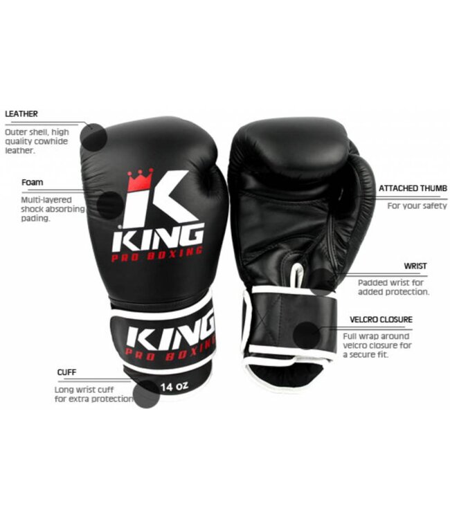 King Pro Boxing Boxhandschuhe Weiss Boxing Gloves KPB/BG 2
