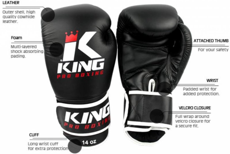 King Pro Boxing King Pro Boxing Bokshandschoenen Black on Black KPB/BG 8
