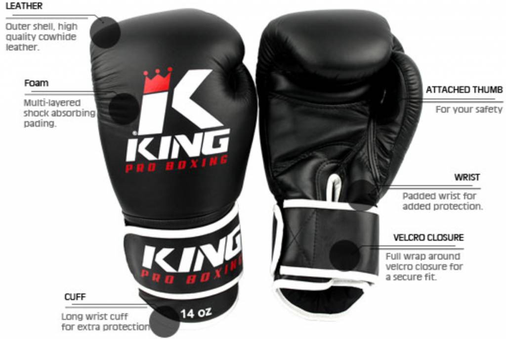 King Pro Boxing Black on Black Boxing Gloves KPB/BG 8