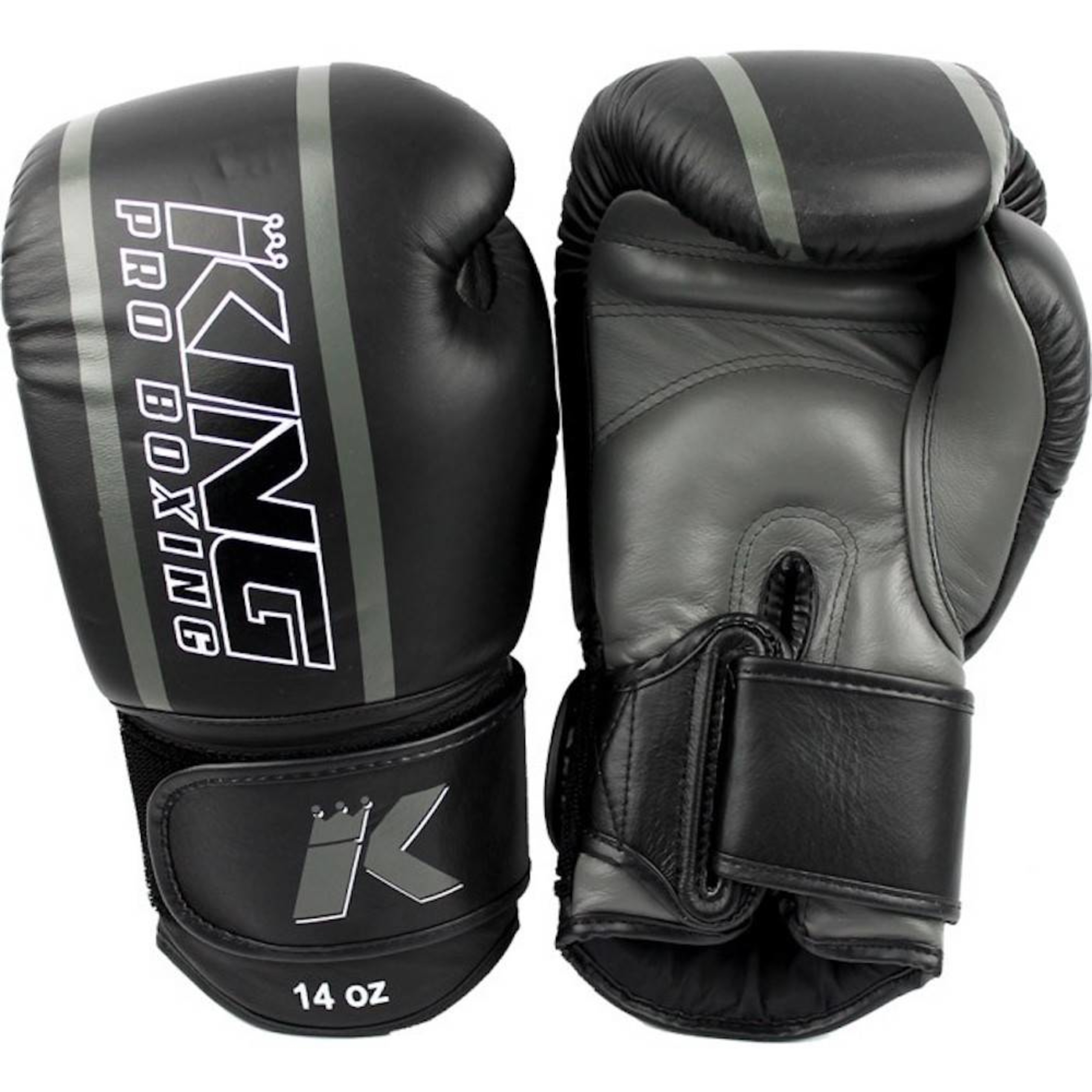 King Pro Boxing KPB Boxing Gloves Black Grey KPB/BG Elite 1 Leather