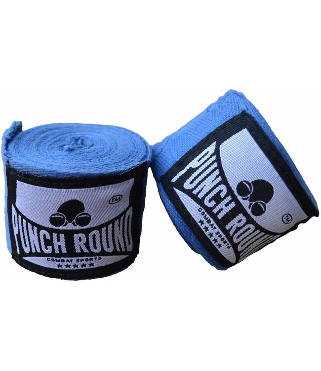 PunchR™  Punch Round HQ Bandage Blue Boxing Hand Wraps No Stretch 260 cm