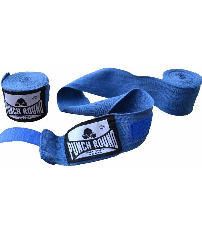 PunchR™  Punch Round HQ Bandage Blue Boxing Hand Wraps No Stretch 260 cm
