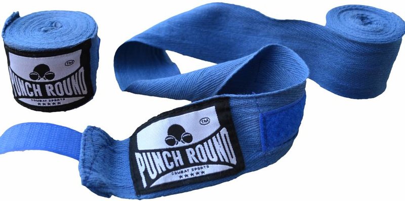 PunchR™  Punch Round HQ Bandage Blue Boxing Hand Wraps No Stretch 260 cm