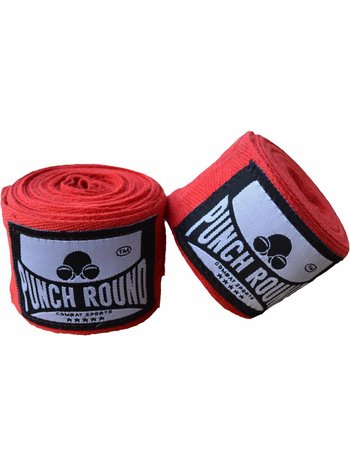 PunchR™  Punch Round HQ Bandage Red Boxing Hand Wraps No Stretch 260 cm