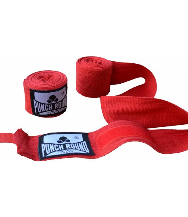 PunchR™  Punch Round ™ HQ Rot Boksbandage Bandagen NoStretch 260 cm