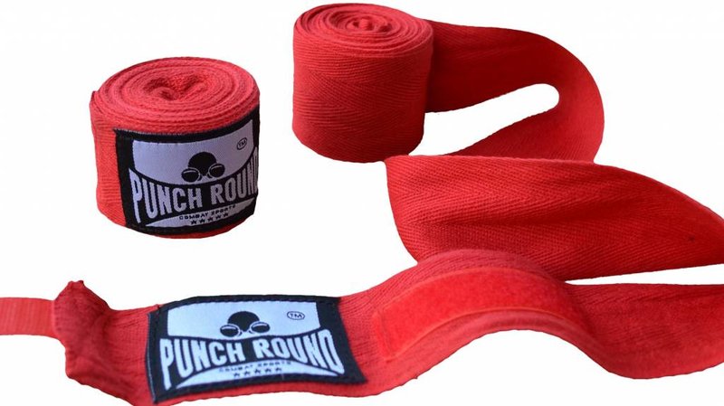 PunchR™  Punch Round HQ Bandage Red Boxing Hand Wraps No Stretch 260 cm