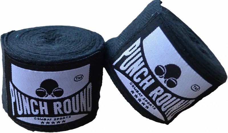 PunchR™  Punch Round HQ Schwarz Boksbandage Bandagen NoStretch 260 cm