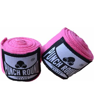 PunchR™  Punch Round™ HQ Roze Boksbandage Hand Wraps No Stretch 260 cm
