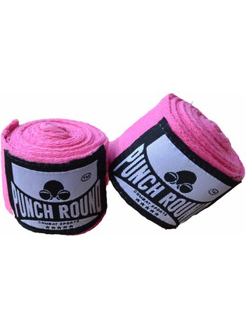 PunchR™  Punch Round HQ Bandage Pink Boxing Hand Wraps No Stretch 260 cm