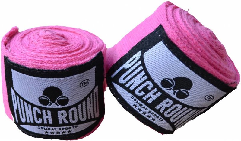 PunchR™  Punch Round HQ Bandage Pink Boxing Hand Wraps No Stretch 260 cm