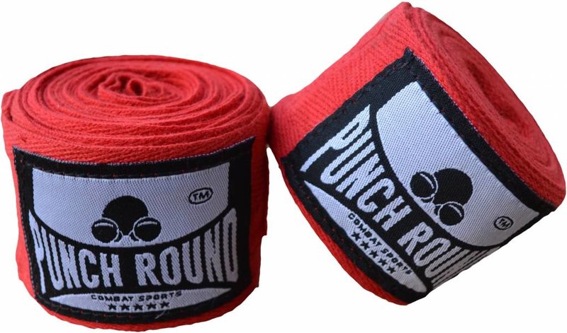 PunchR™  Punch Round HQ Red Boxing Hand Wraps No Stretch 400 cm