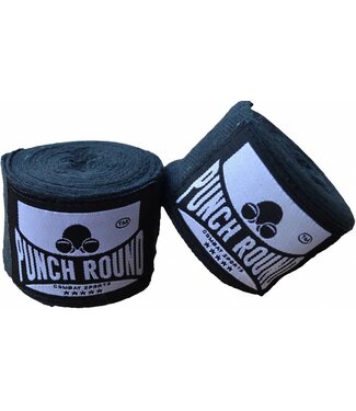 PunchR™  Punch Round™ HQ Bandage Zwart Hand Wraps No Stretch 400 cm