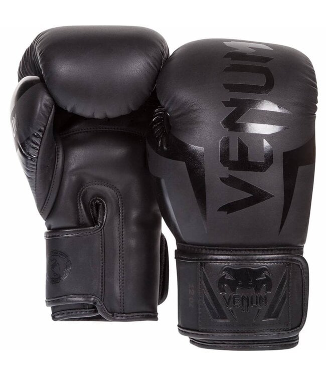 Venum Elite Bokshandschoenen – Zwart/Zwart | Voor Boksen, Kickboksen & Muay Thai