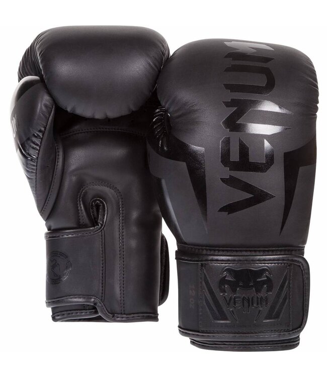 Venum Elite Boxhandschuhe – Schwarz/Schwarz | Für Boxen, Kickboxen & Muay Thai