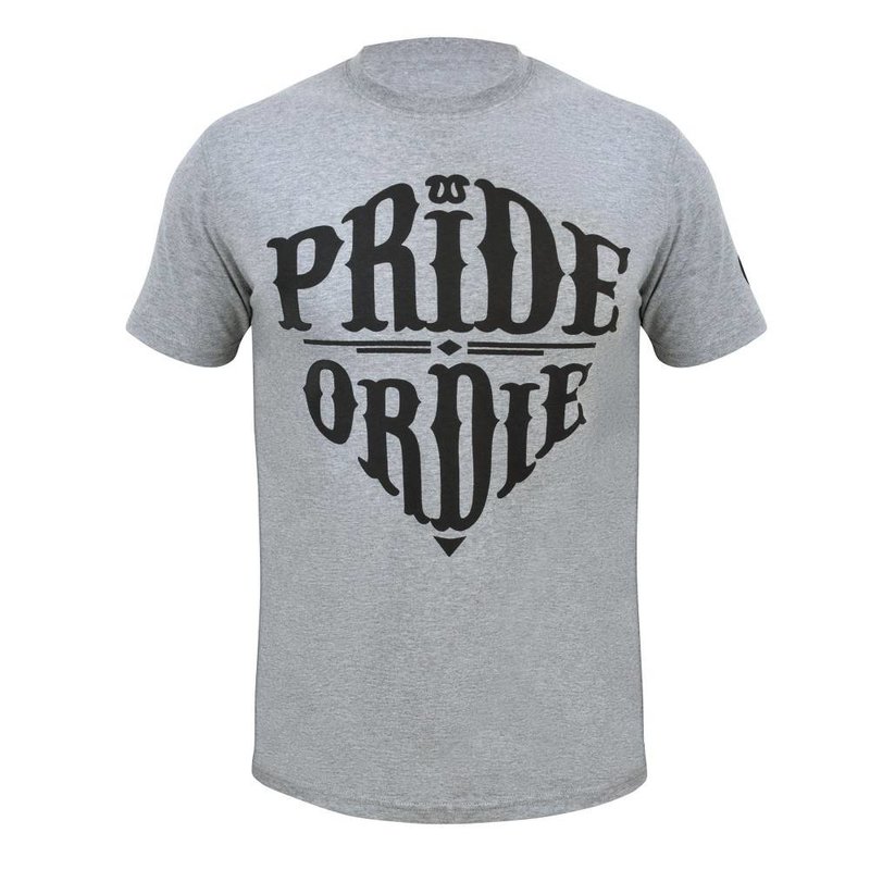 Pride or Die PRiDEorDiE T Shirt RECKLESS Grey Mixed Martial Arts Clothing