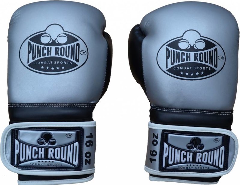 PunchR™  Punch Round  Combat Sports Boxhandschuhe Silber Schwarz