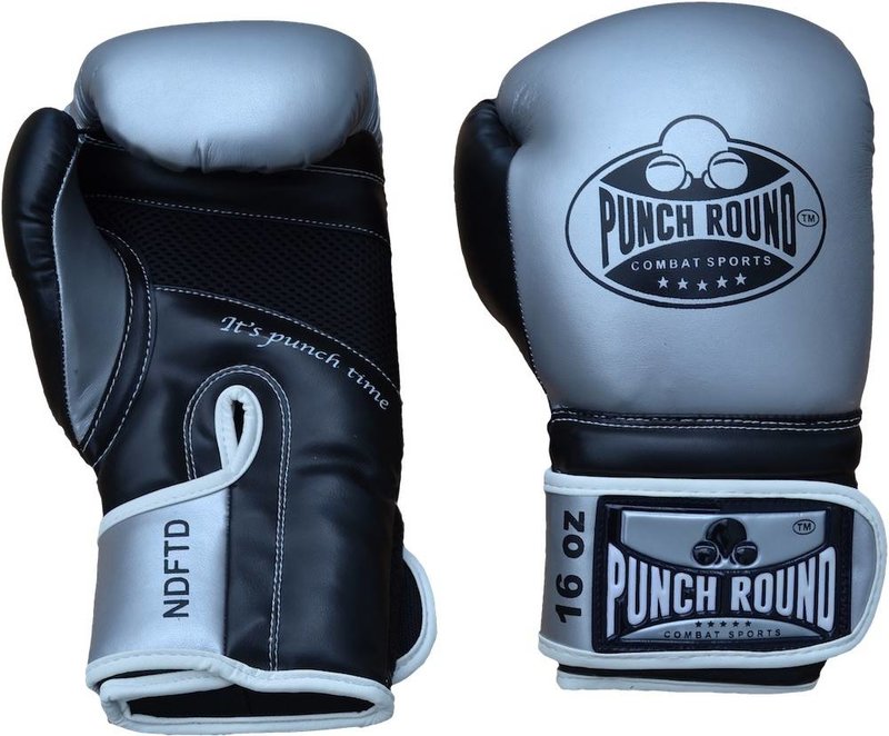 PunchR™  Punch Round  Combat Sports Boxhandschuhe Silber Schwarz