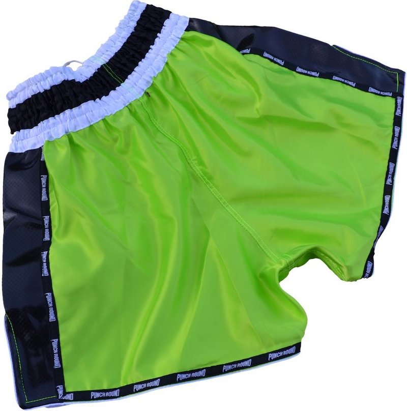 PunchR™  Punch Round™ Muay Thai Shorts Neo Green Kickboxing Shorts