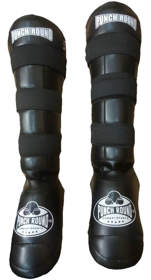 PunchR™  Punch Round Kickboks Scheenbeschermers Experience Luxury PU Black