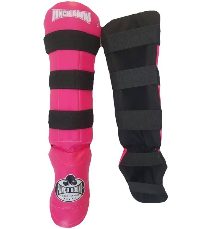 PunchR™  Punch Round Kickboxing Shin Guards Experience Luxury PU Pink