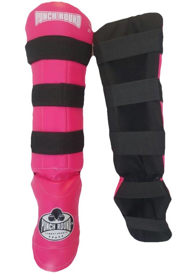 PunchR™  Punch Round Kickboxing Shin Guards Experience Luxury PU Pink