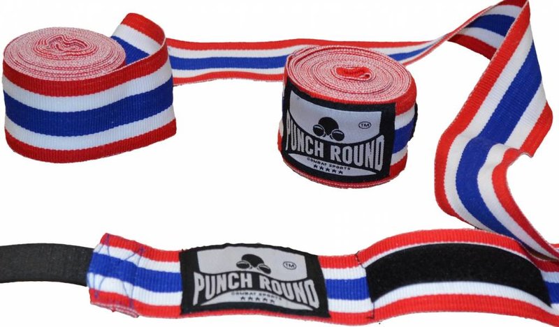 PunchR™  Punch Round ™ Perfect Stretch Hand Wraps Thai Flag Nylon 460 cm