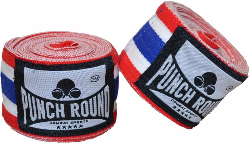 PunchR™  Punch Round ™ Perfect Stretch Hand Wraps Thai Flag Nylon 460 cm