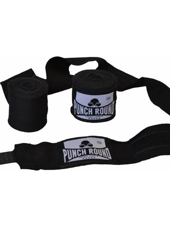 PunchR™  Punch Round Perfect Stretch Hand Wraps Black Nylon 260 cm