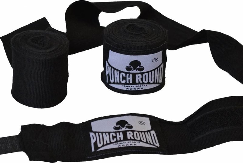 PunchR™  Punch Round Perfect Stretch Hand Wraps Black Nylon 260 cm