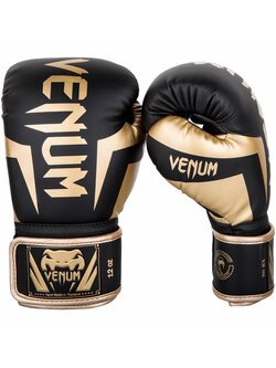 Venum Venum Boxing Gloves Elite Black Gold Martial Arts Equipment