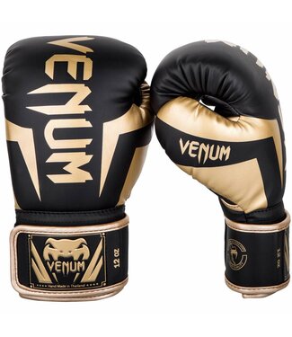 Venum Venum Boxing Gloves Elite Black Gold Martial Arts Equipment