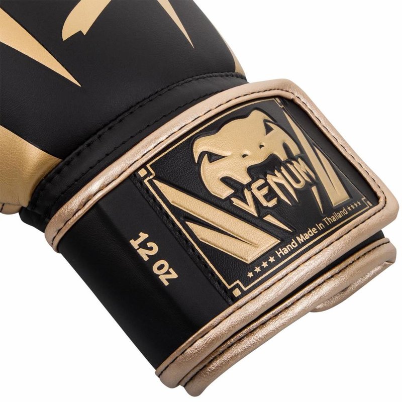 Venum Venum Boxing Gloves Elite Black Gold Martial Arts Equipment