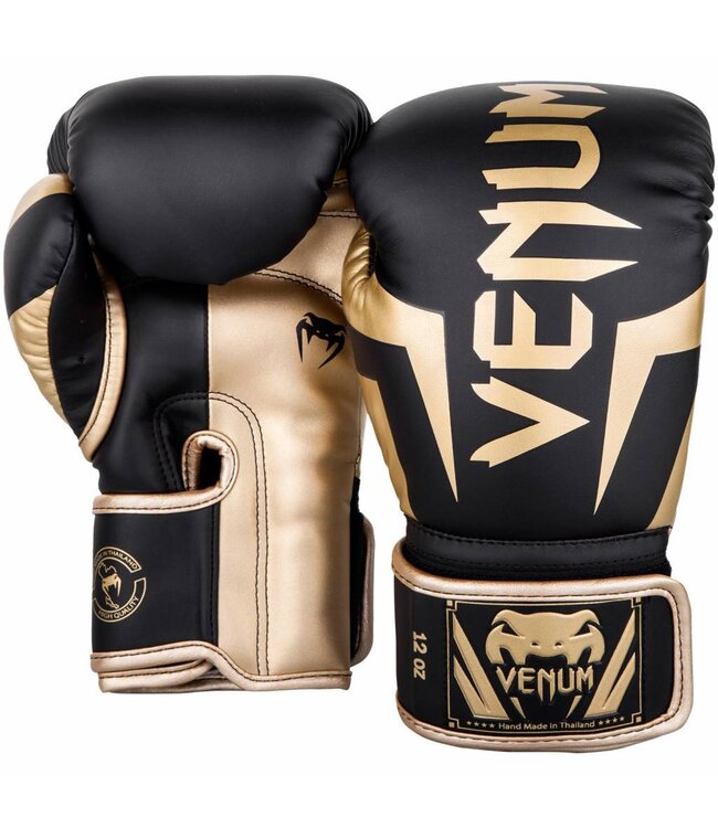 Venum Elite Boxhandschuhe – Schwarz/Gold | Für Boxen, Kickboxen & Muay Thai