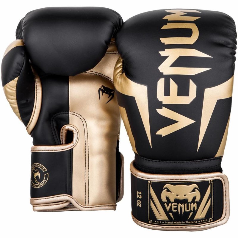 Venum Venum Boxing Gloves Elite Black Gold Martial Arts Equipment