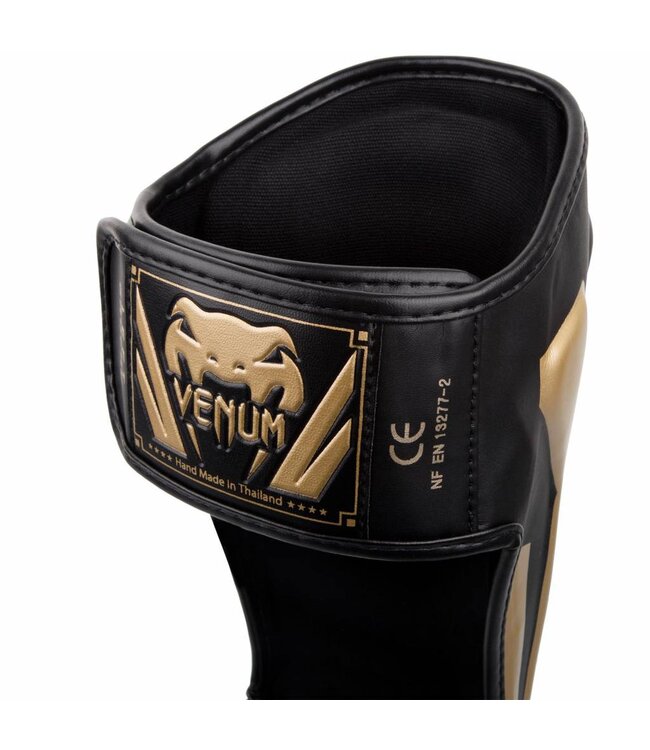 Venum Stand Up Kickboxing Shin Guards Elite Black Gold