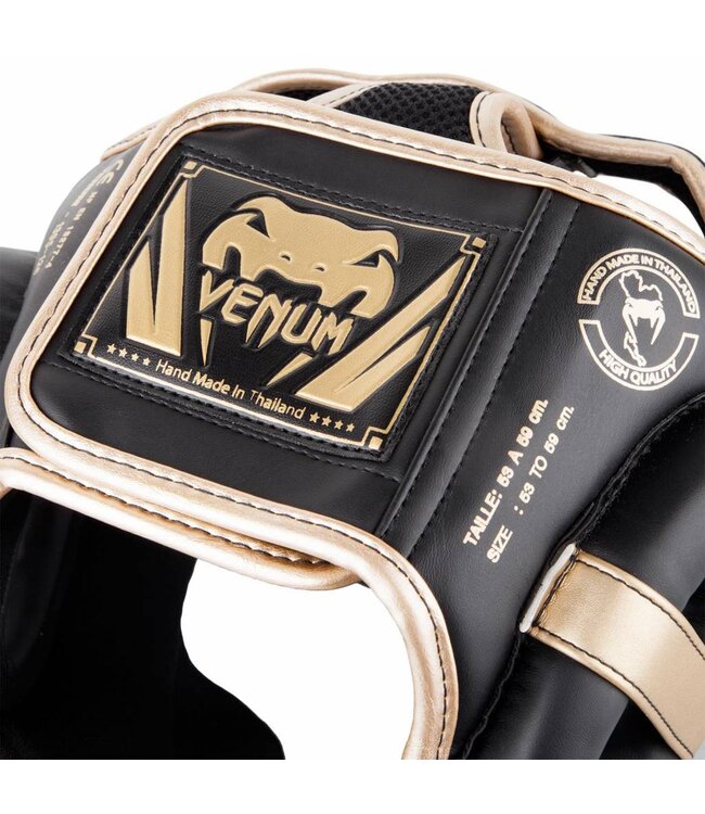 Venum Elite Headgear Kopfschutz Schwarz Gold