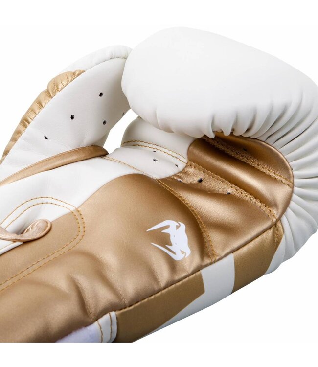 Venum Elite Boxing Gloves – White/Gold | For Boxing, Kickboxing & Muay Thai