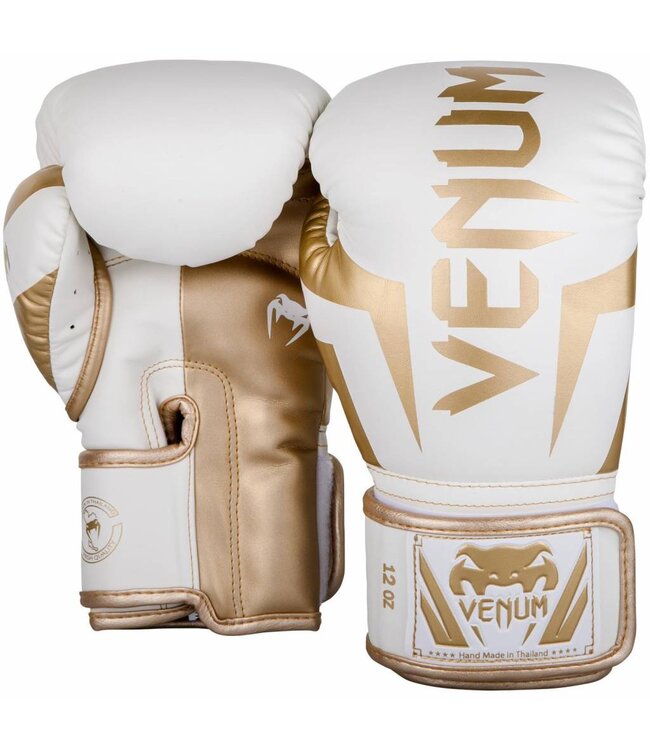 Venum Elite (Kick)Bokshandschoenen Wit Goud