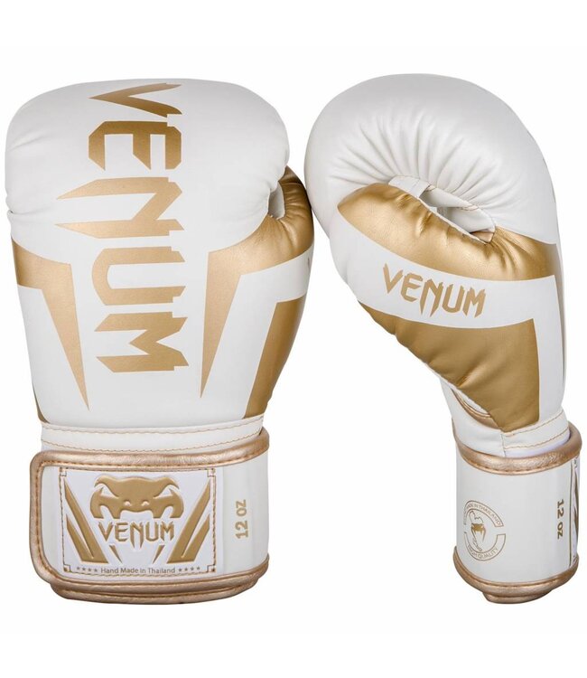 Venum Boxing Gloves Elite White Gold Venum Fight Equipment