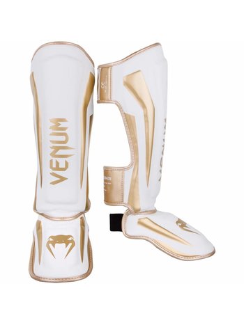 Venum Venum Stand Up Kickboxing Shin Guards Elite White Gold
