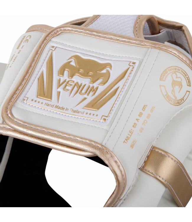 Venum Elite Headgear White Gold Head Protection