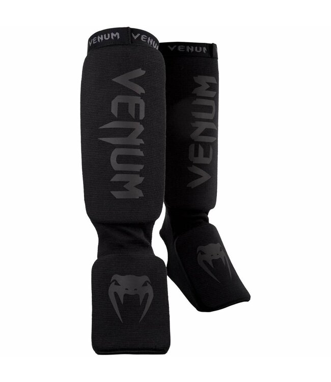 Venum Kontact Shin Guards Black on Black