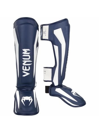 Venum Venum Stand Up Kickboxing Shinguards Elite Navy Blue White