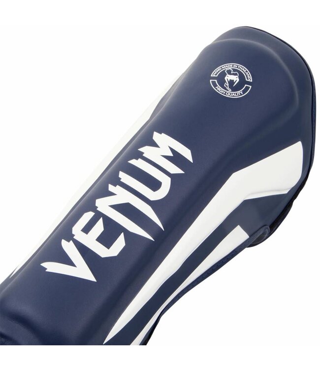 Venum Stand Up Kickboxing Shinguards Elite Navy Blue White