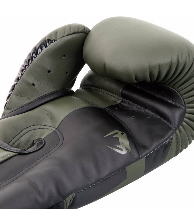 Venum Elite Boxhandschuhe – Khaki/Schwarz | Für Boxen, Kickboxen & Muay Thai
