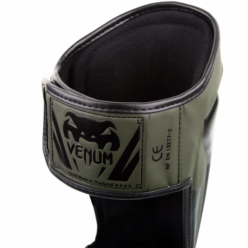 Venum Venum Shinguards Kickboxing Elite Khaki Black Venum Fight Gear